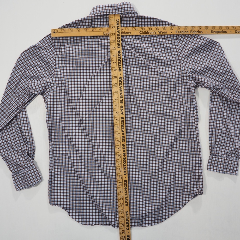 Ralph Lauren Shirt Mens Large Brown Blue White Check Long Sleeve Button Down - Picture 5 of 9